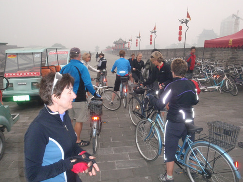 Selecting bikes.